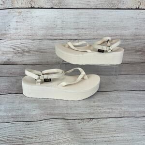 Teva Flatform Slim Womens Sz 8 Sandals Coconut Tan